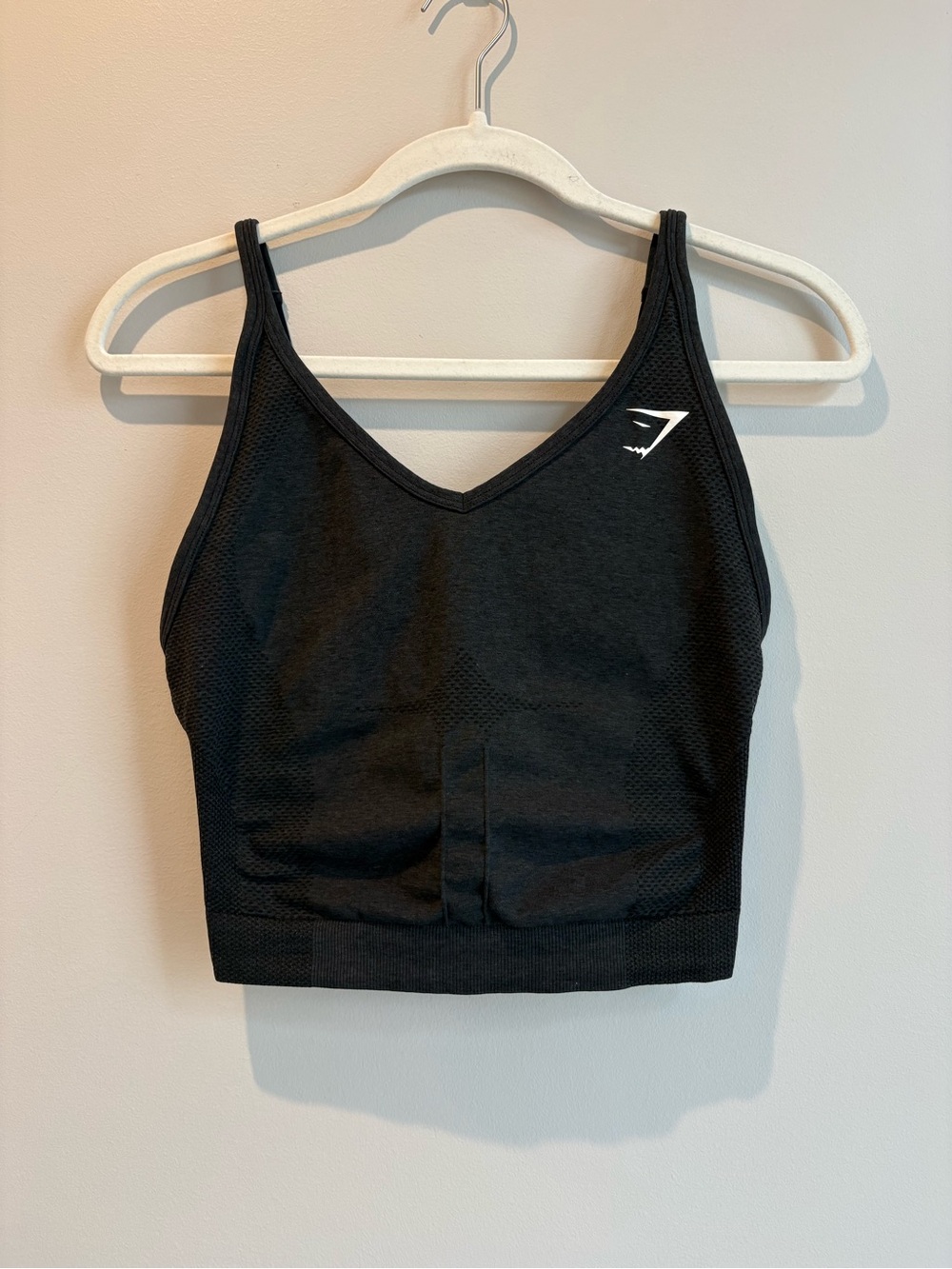 Gymshark Black V-Neck Seamless Sports Light Support Tank